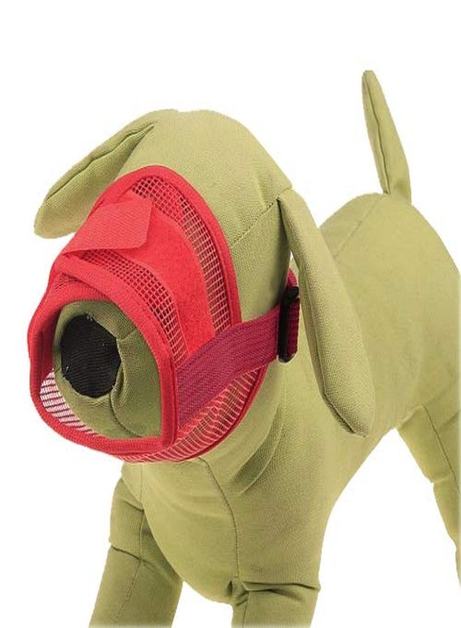 فوتابا كمامة فوتابا للكلاب قابلة للتعديل مضادة للنباح، شبكية ناعمة للفم - أحمر - كبير - Image 1